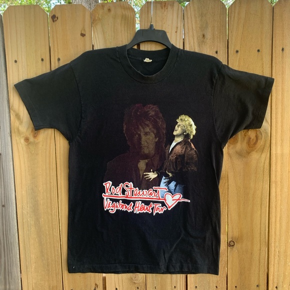 Vintage 90s Rod Stewart Band T-Shirt Vagabond Heart 1991-1992  Tour T-Shirt XL - Picture 1 of 7